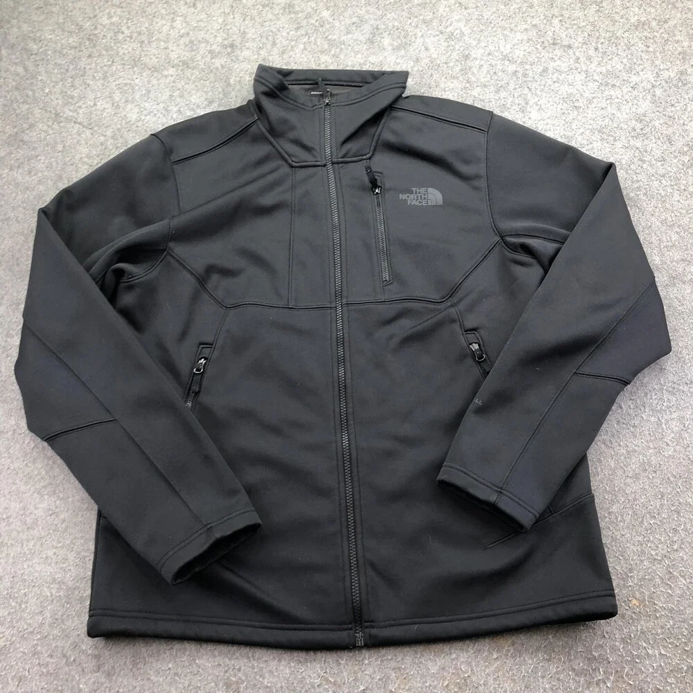 The North Face Jacket Mens Large Black Softshell Windwall Full Zip Outdoor